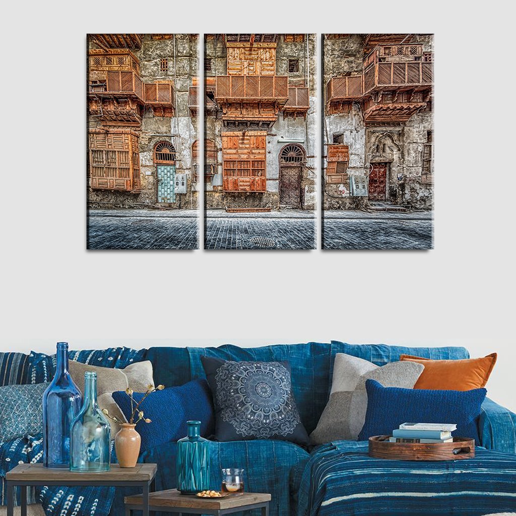 3 Panel Canvas set of Historic City of Jeddah