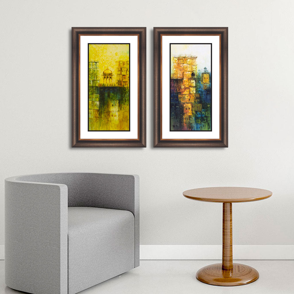 Historical Monuments Painting, Wooden Bronze Frame-7