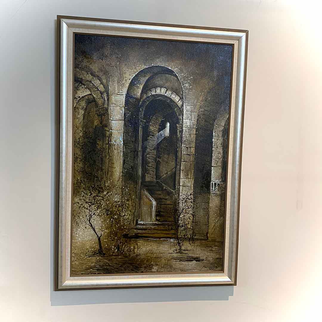 Old Haveli Entrance painting-Still life Painting of Haveli-Oil painting on Canvas