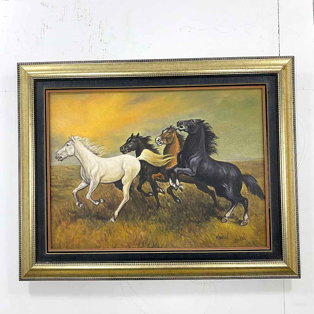 Running Horses Handmade Oil painting on Canvas