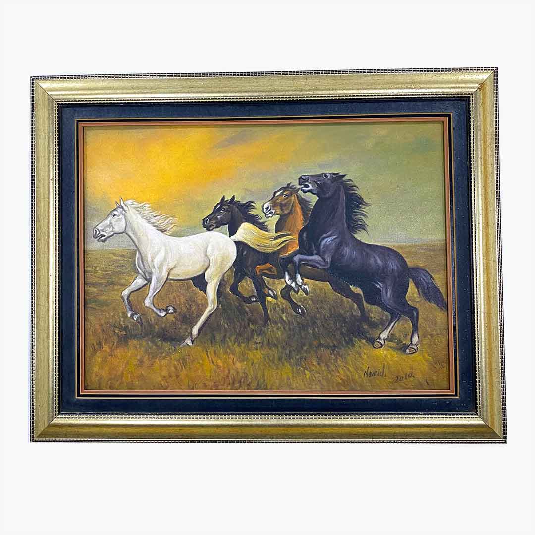 Running Horses Handmade Oil painting on Canvas