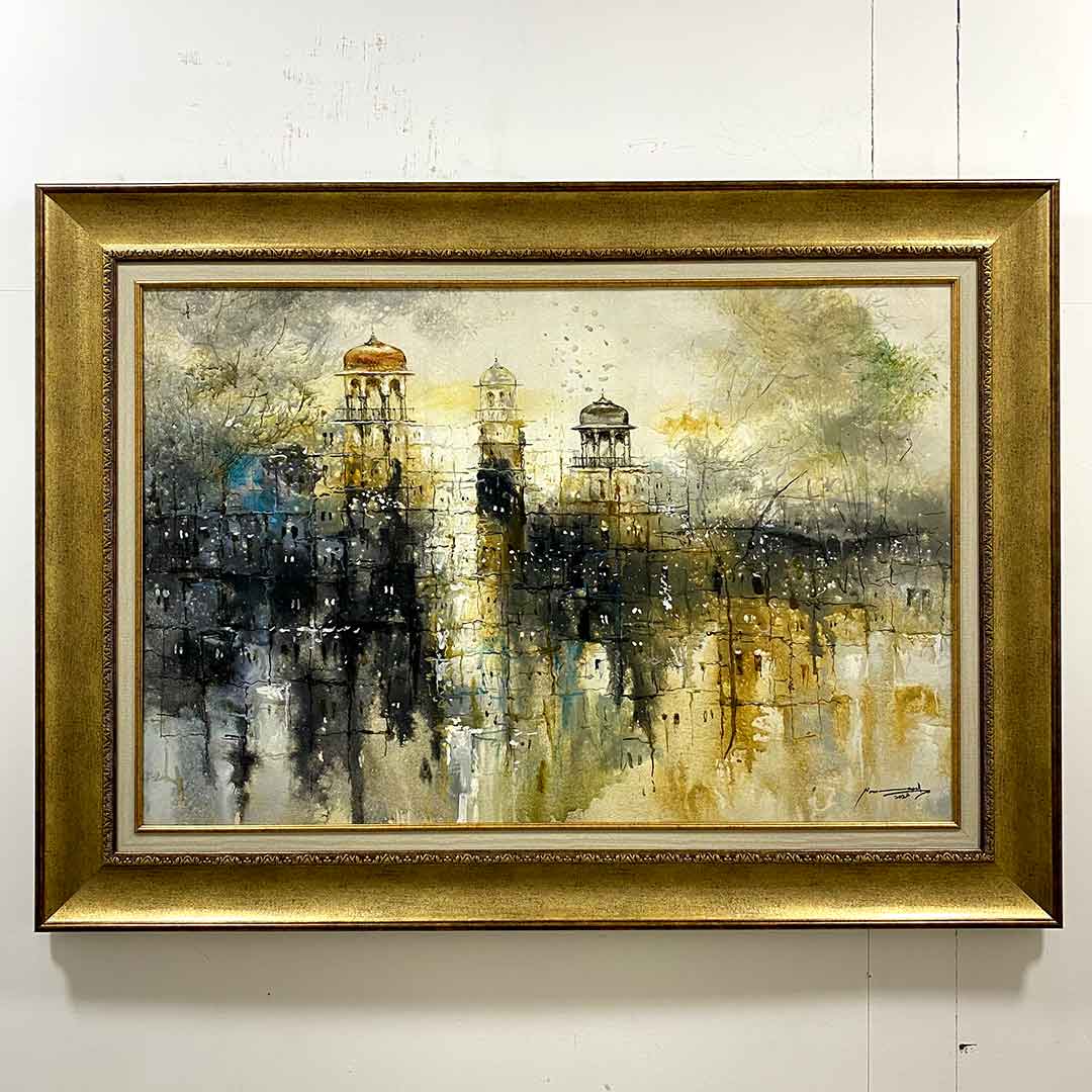 Abstract Old City Painting 44 x 32 inches