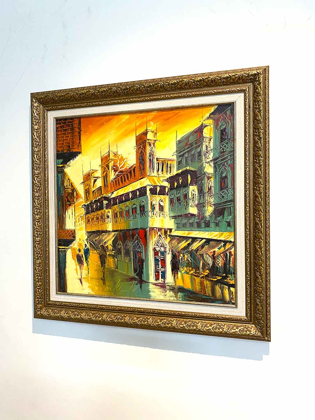 Old City Landscape-Cultural and historical Lahore city Palette knife painting 5