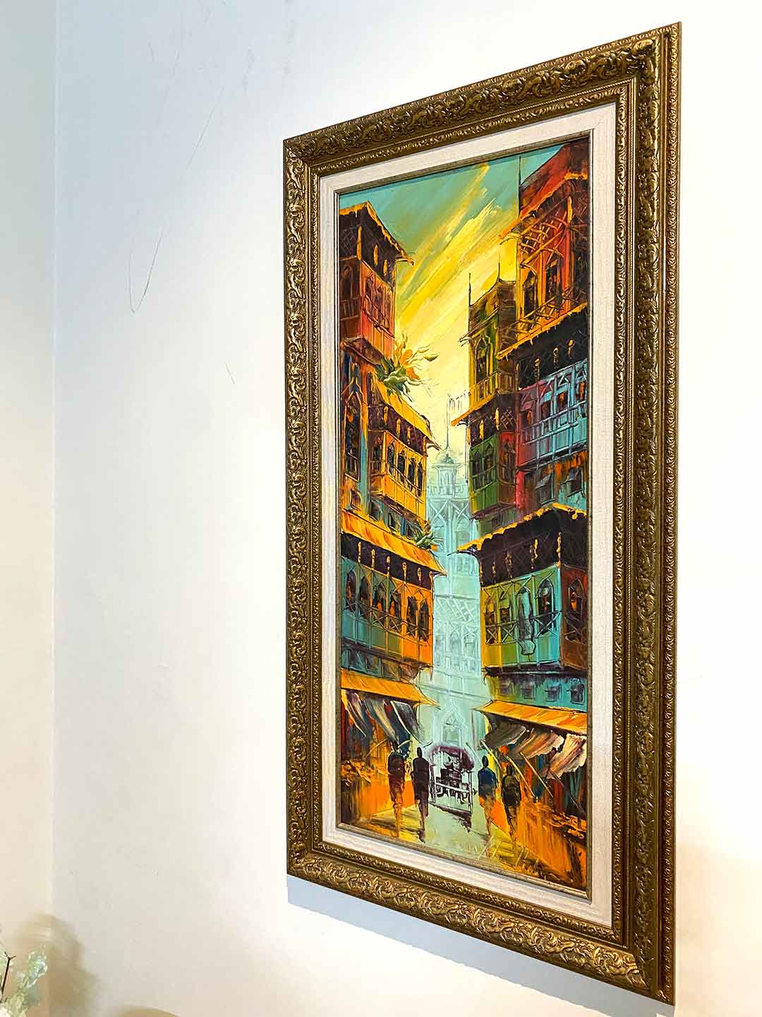 Old City Landscape-Cultural and historical Lahore city Palette knife painting 6