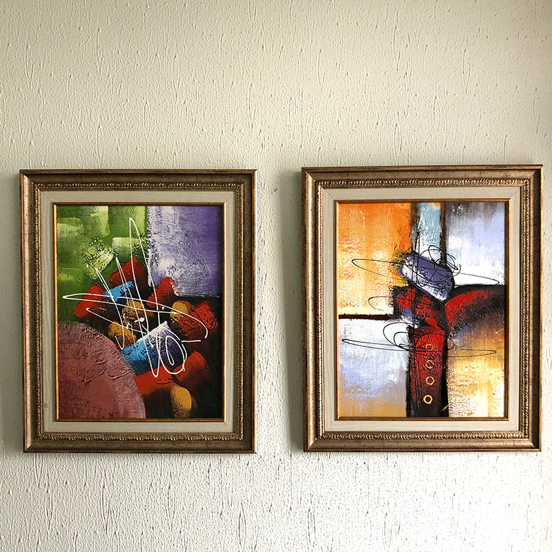 Set of 2 Handmade Abstract Art