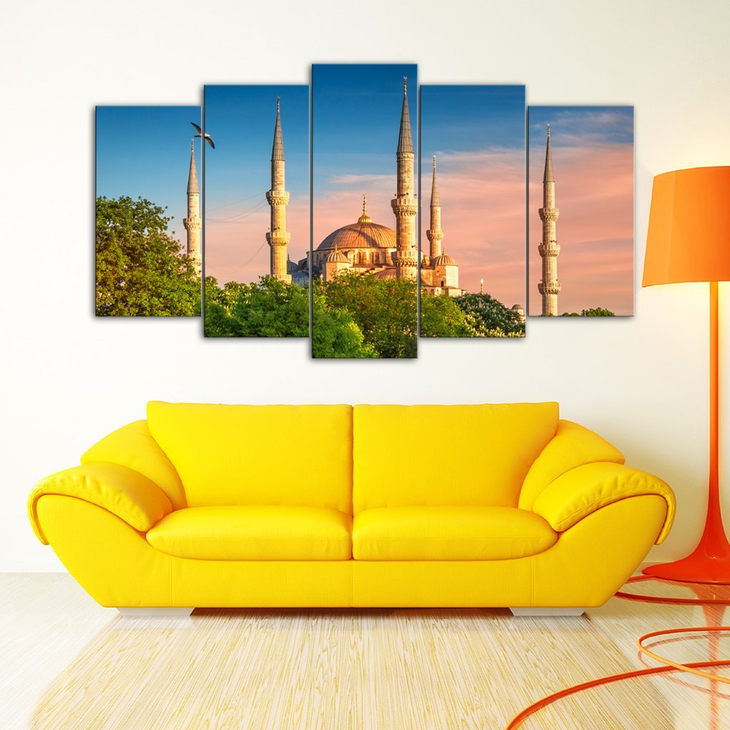 5 Panels Canvas set of Instanbul Mosque