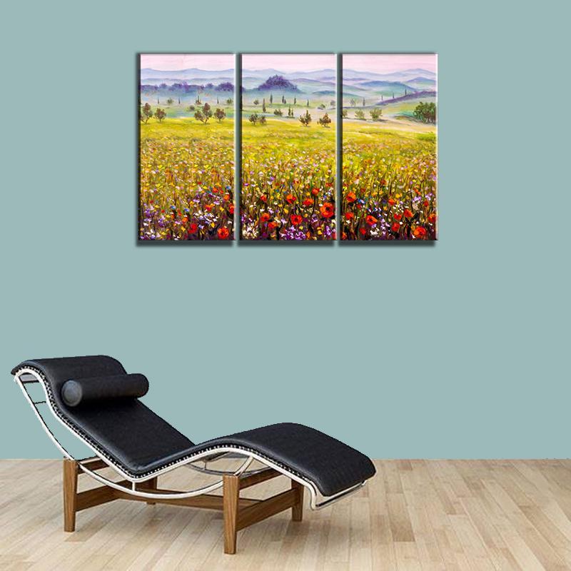 4 Panel Canvas Set of Italian-tuscany-cypresses-landscape-with-mountains