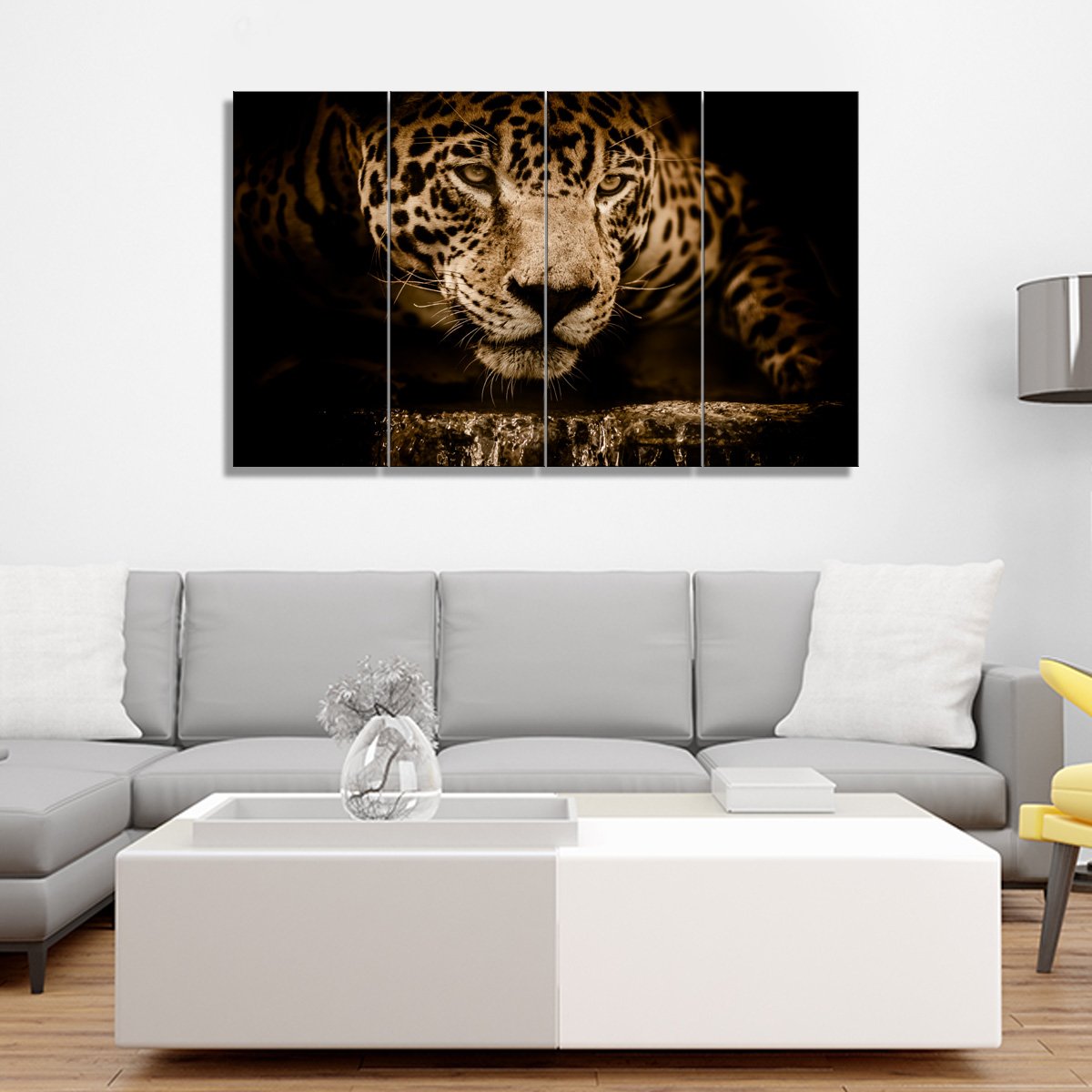 3 Panel Canvas set of Jaguar