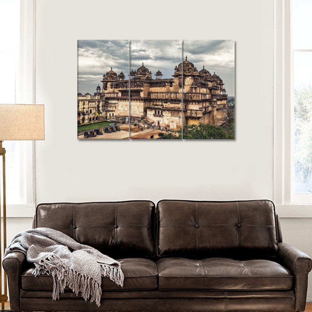 3 Panel Canvas set of Jehangir Mahal citadel in Orchha , India