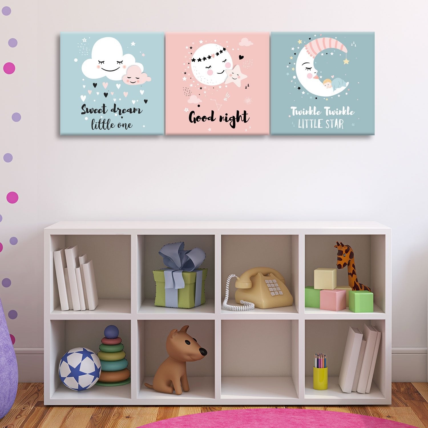 3 Panels Canvas Set Kids Room Wall Art 06