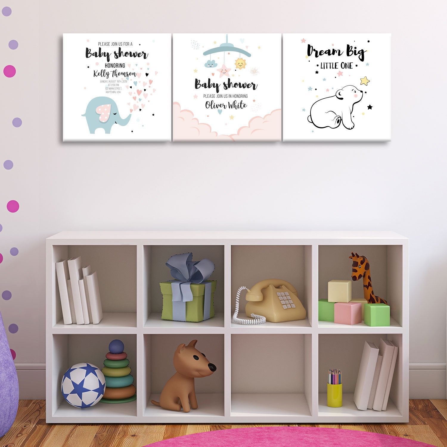 3 Panels Canvas Set Kids Room Wall Art 07