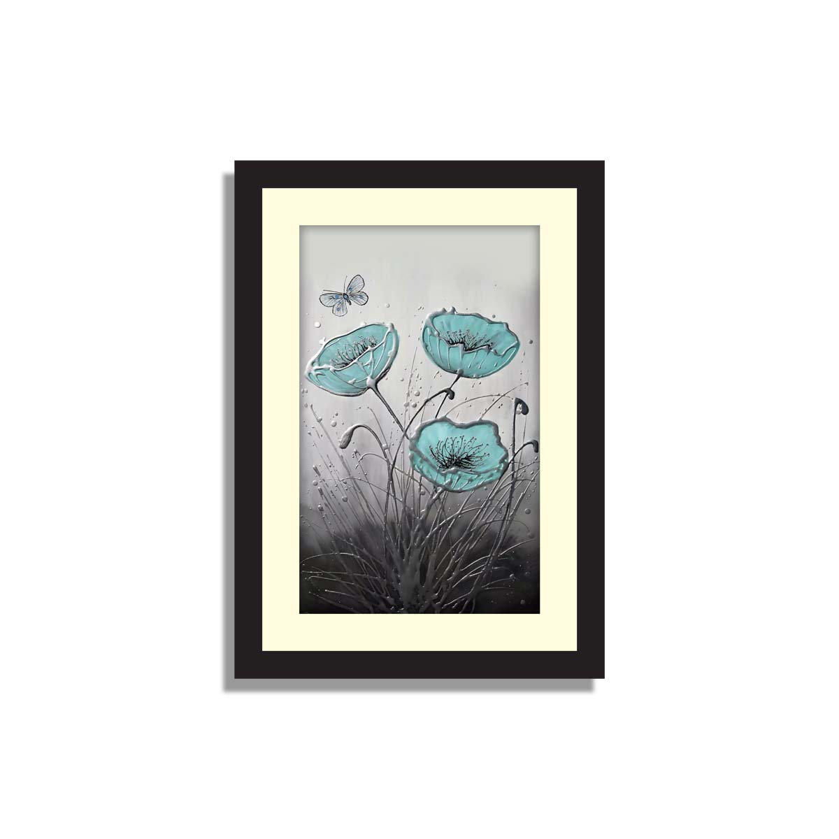 Set of 3 Floral Framed Art 08