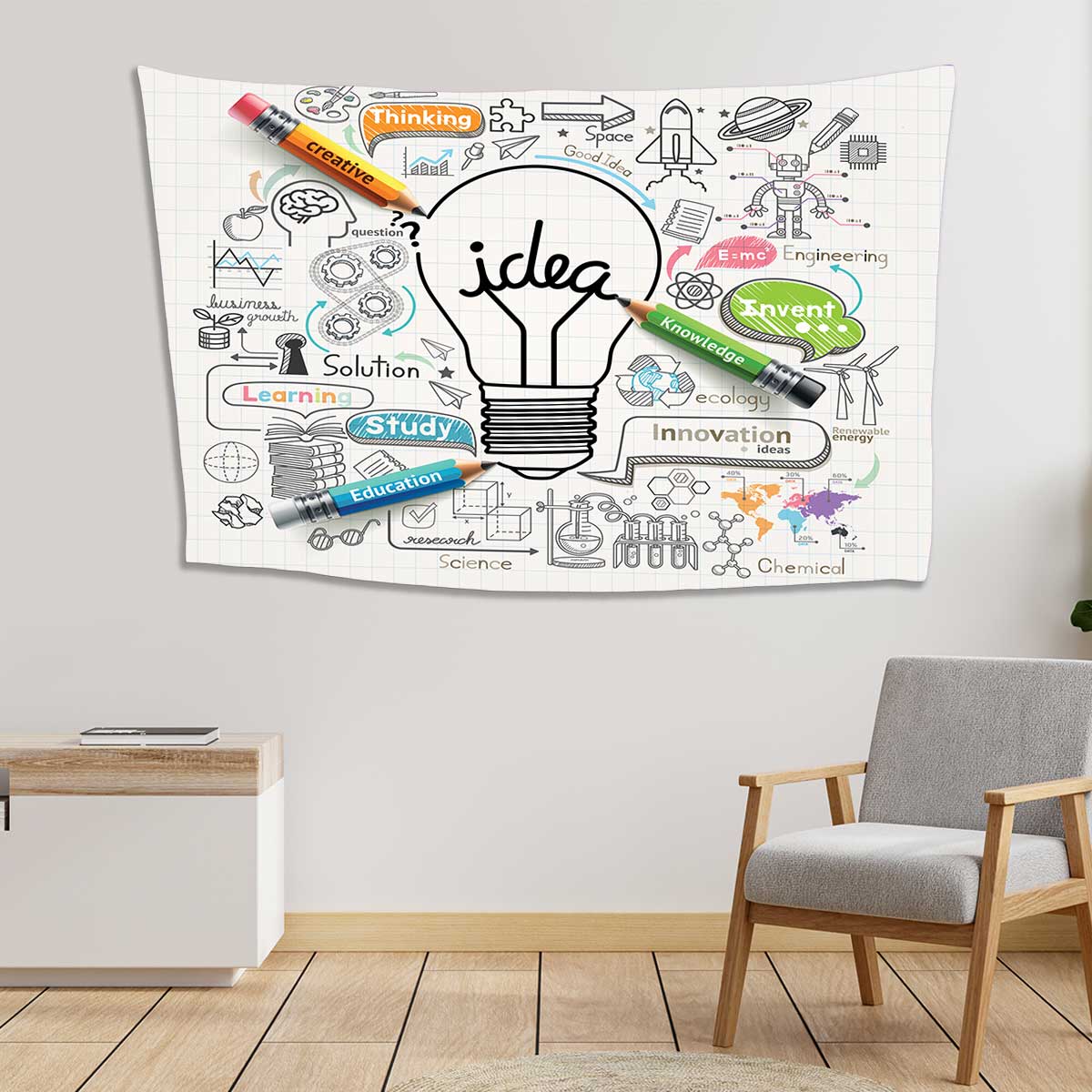 Lightbulb-ideas-concept-doodles-icons-set