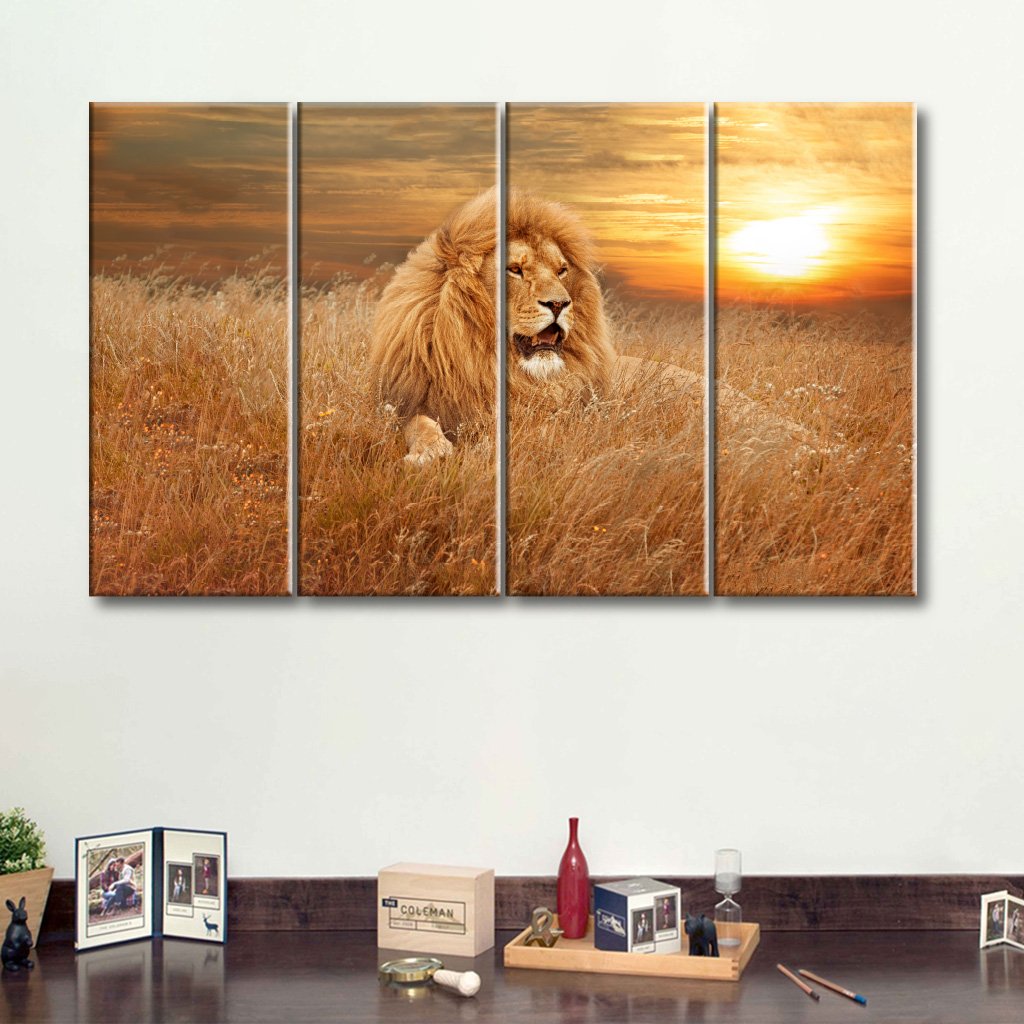 3 Panel Canvas set of Lion