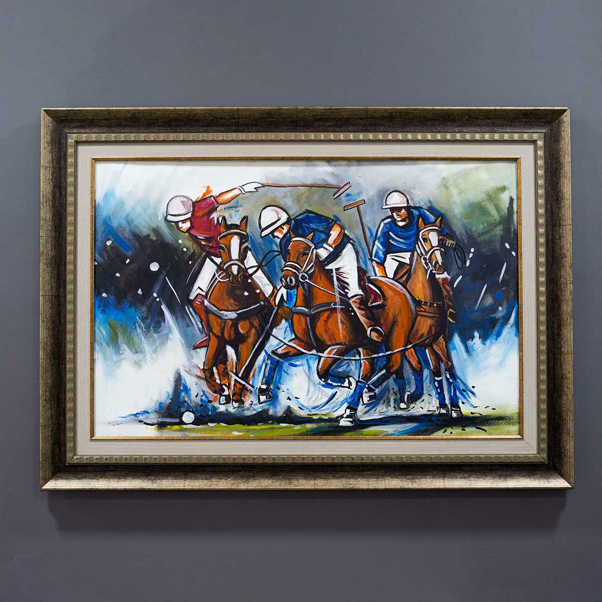 3-Abstract Horse Polo Sports Oil Painting on canvas