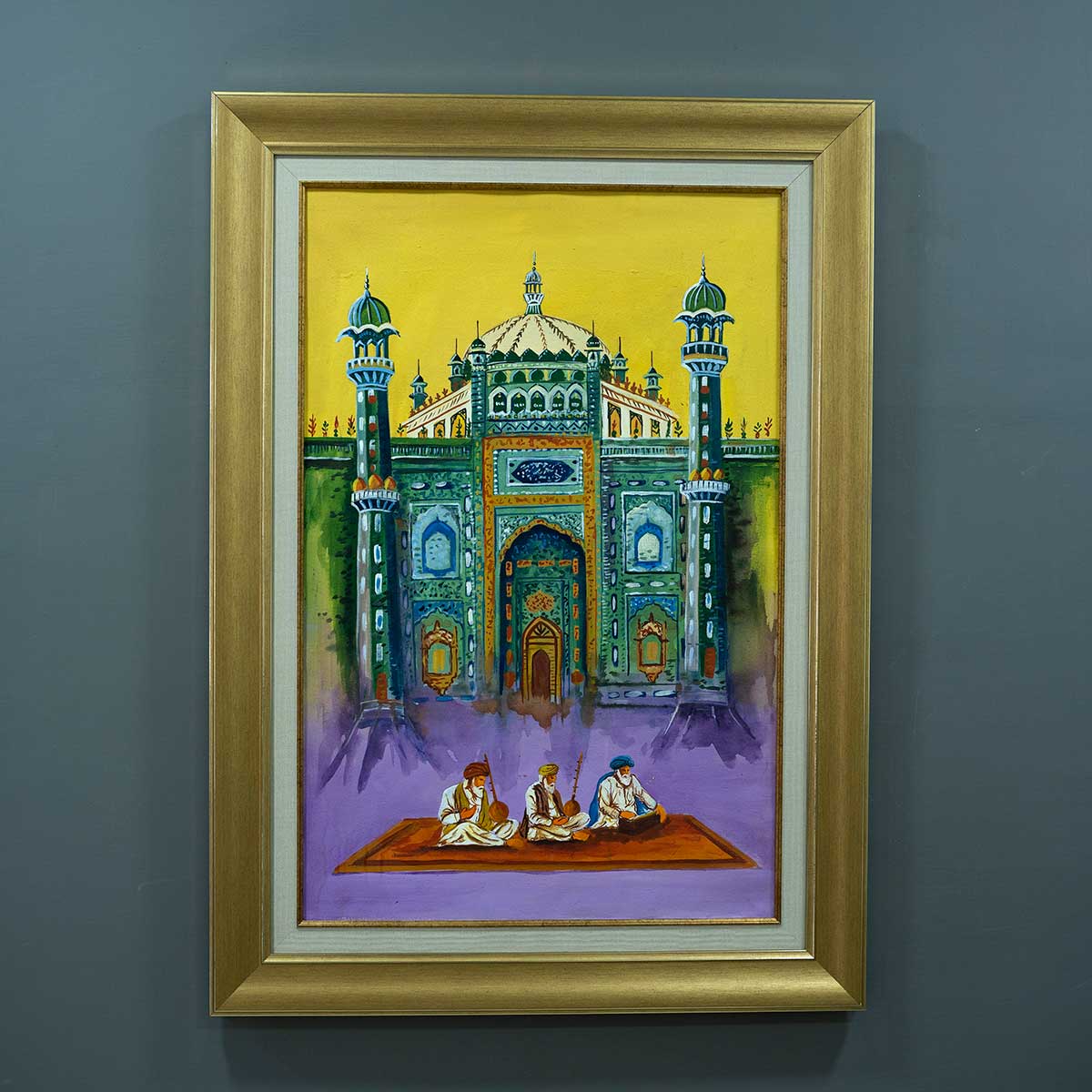 Old Village Mosque handmade painting on canvas