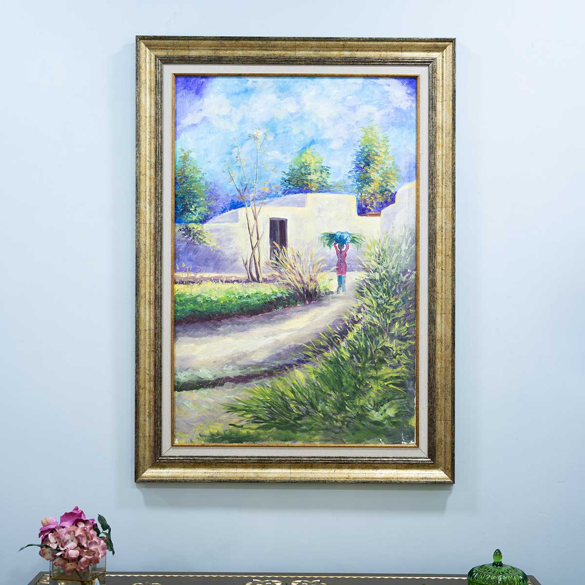 Abstract Old Village Cultural Oil Painting on Canvas