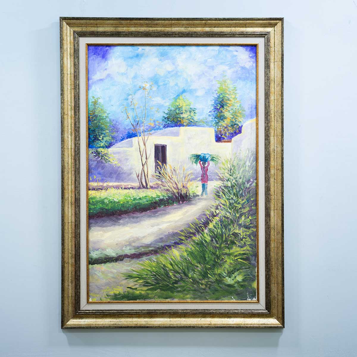 Abstract Old Village Cultural Oil Painting on Canvas