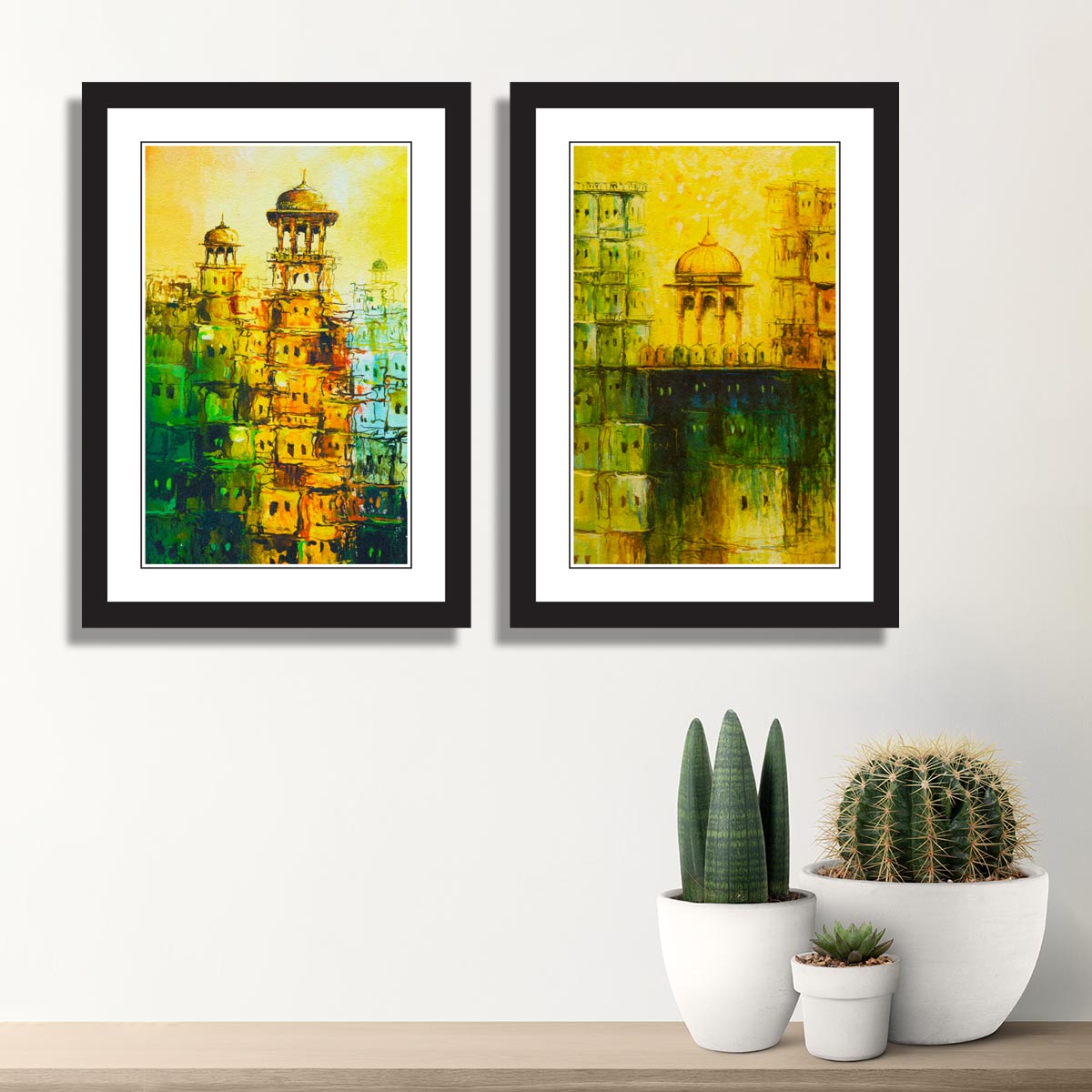 Pair of Historical Monuments  In Black Frame 07