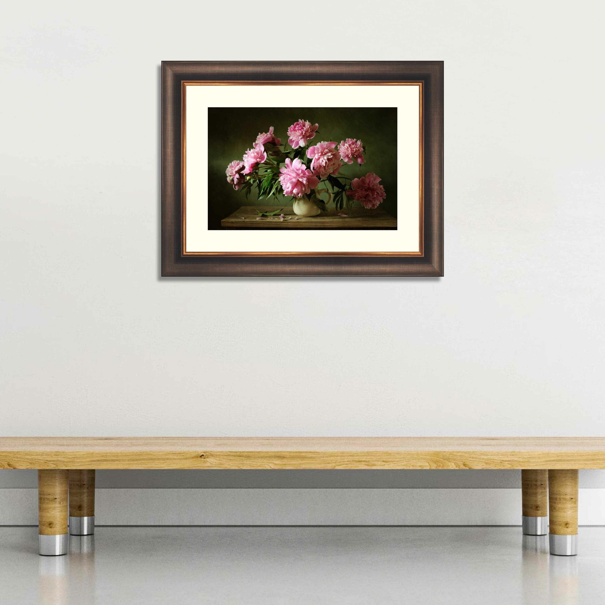 Pink peonies still life