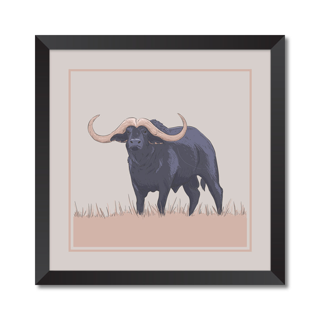 Realistic Hand Drawn Buffalo Animal