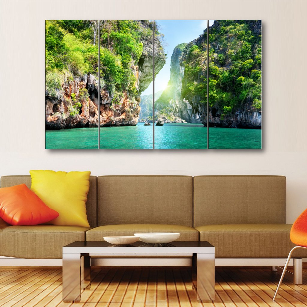 5 Panels Canvas set of rocks-and-sea-in-Krabi-Thailand