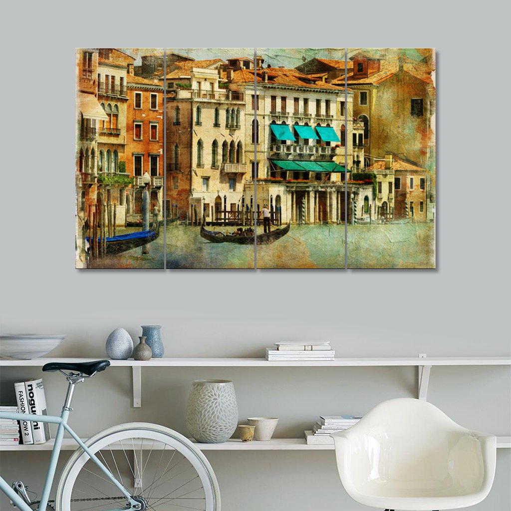 Canvas Setsromantic Venice—artwork in painting style