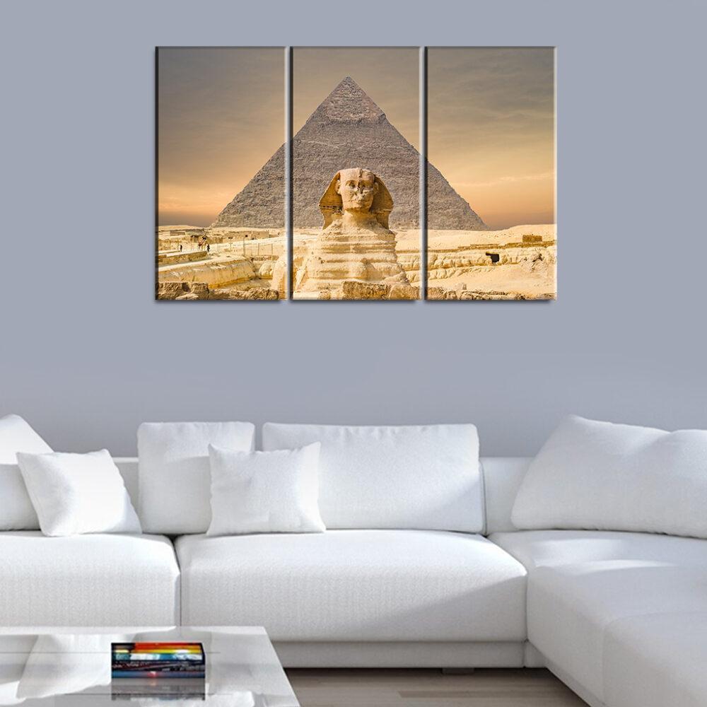 3 Panels Canvas Painting of Cairo,Egypt