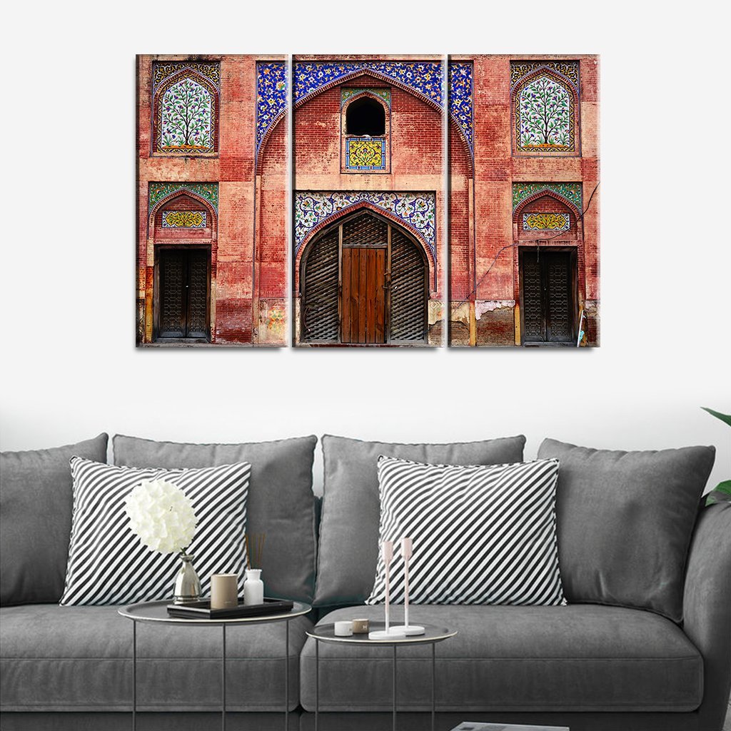 3 Panels Canvas Set of Exterior detail of Wazir Khan Mosque