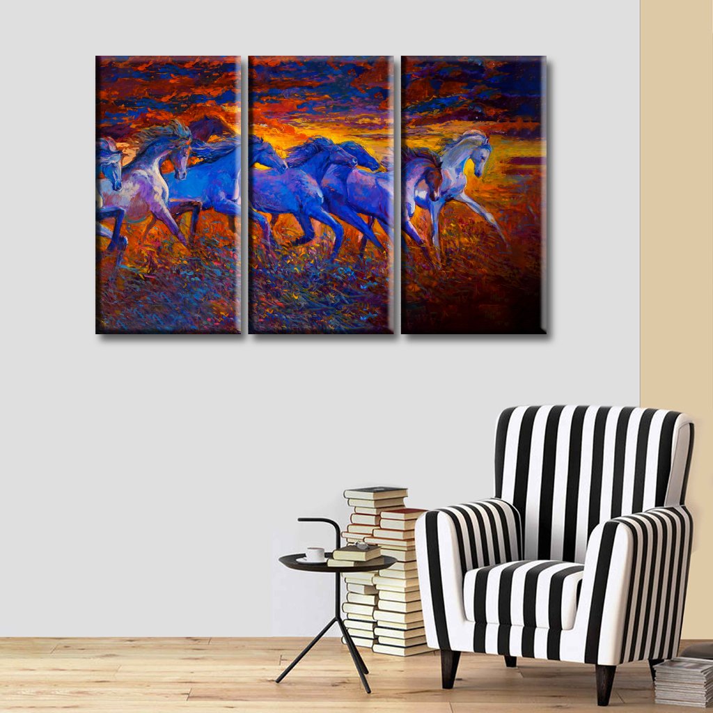 Canvas SetsPainting of Running horses, Printed Size 36 x 24 inches