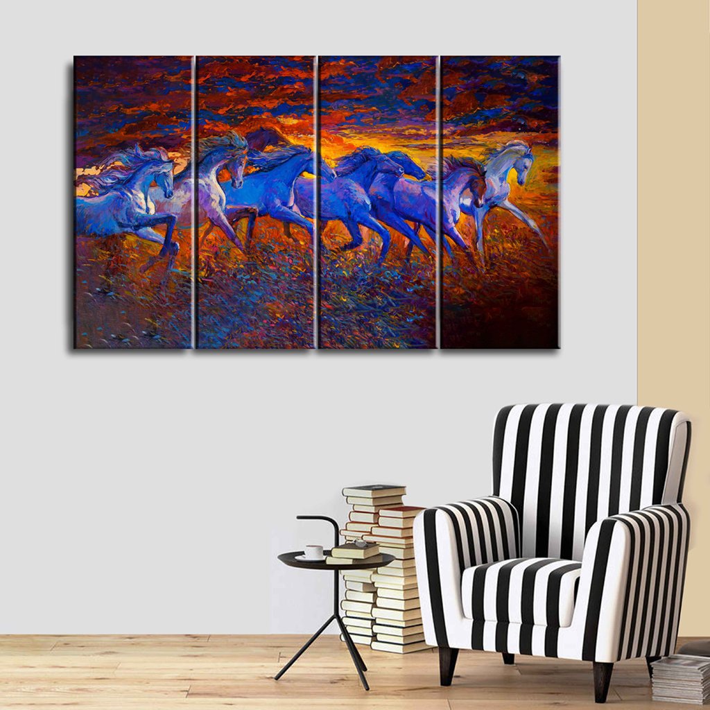 Canvas SetsPainting of Running horses, Printed Size 36 x 24 inches