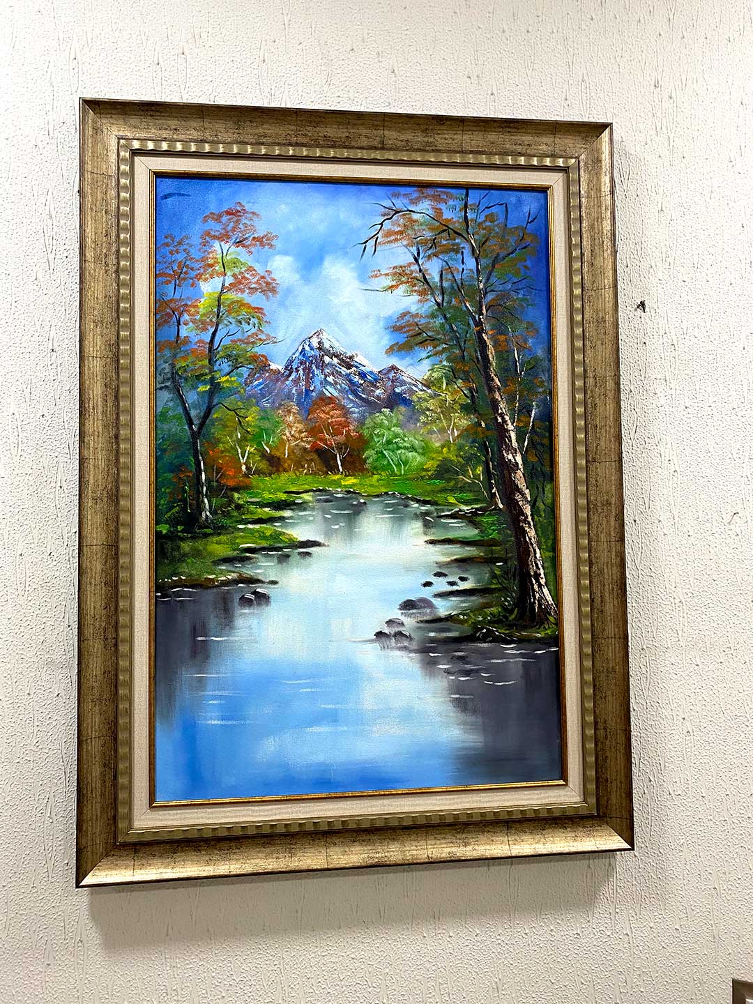 Lanscape Oil painitng on canvas with Antique gold frame and gold liner