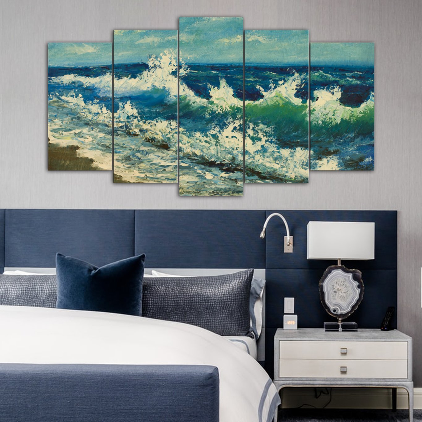 5 Panels Canvas set of sea-beach