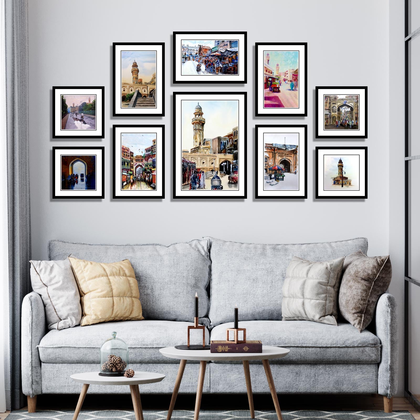 Set of 10 Historical Framed Art