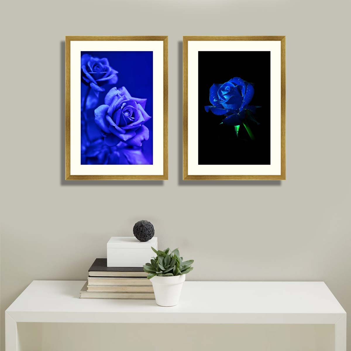 Set of 2 Floral Framed Art 07