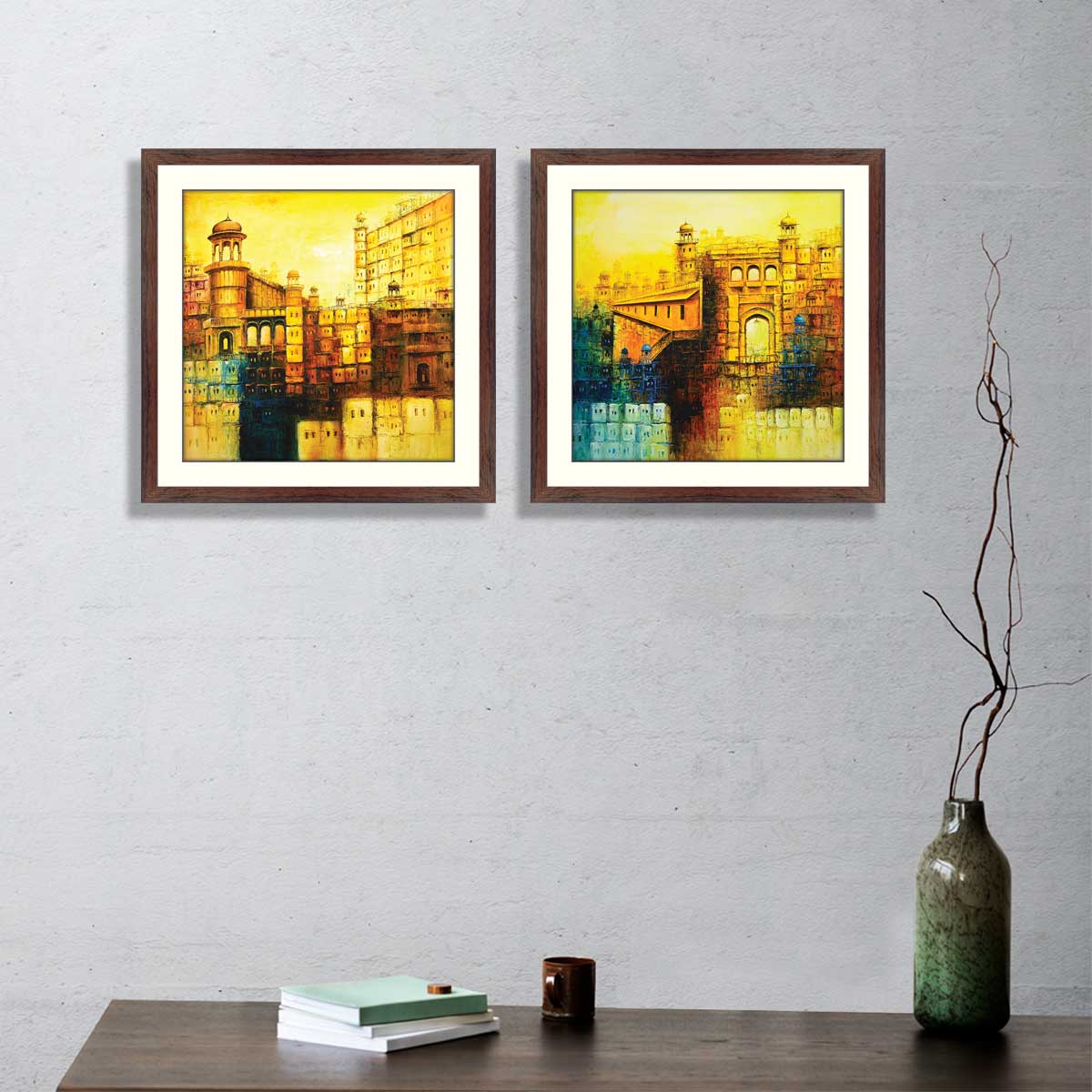 Set of 2 Historical Framed Art 05