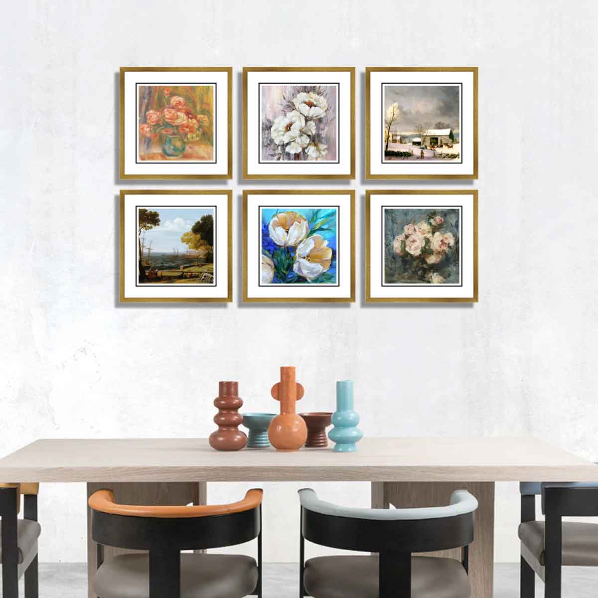 Set of 6 Abstract Framed Art 01