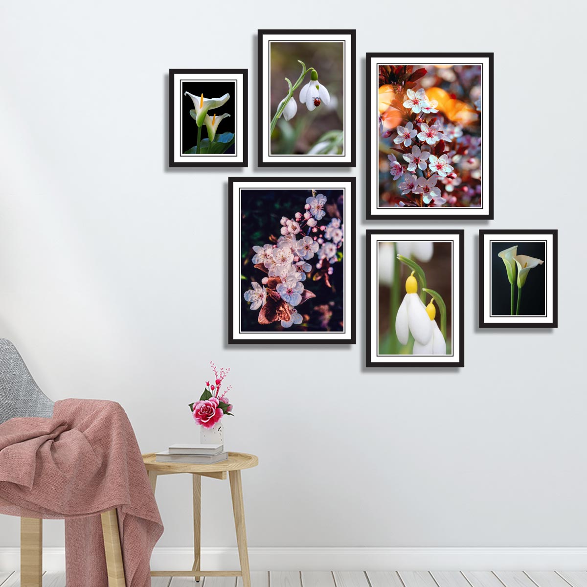 Set of 6 Floral Framed Art 06