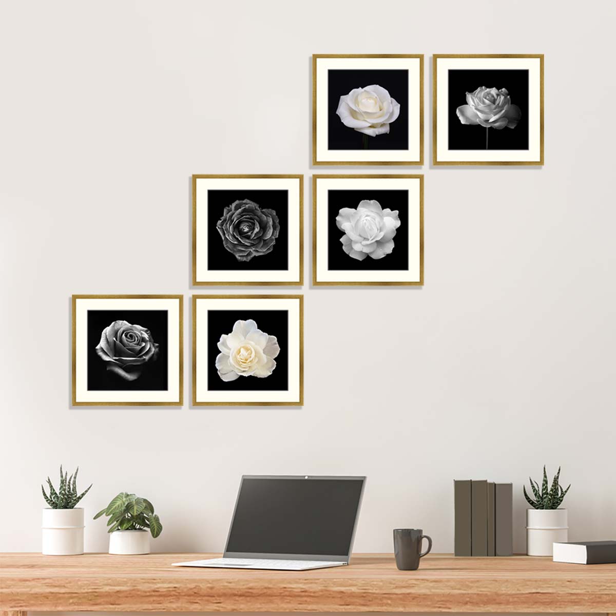 Set of 6 Floral Framed Art