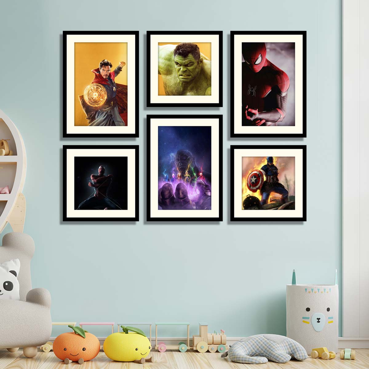 Set of 6 Movie Characters Framed Art