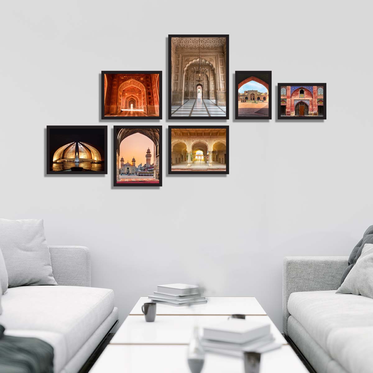 Set of 7 Historical Framed Art 02