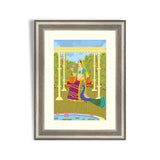 Lady on swing in Indian art style