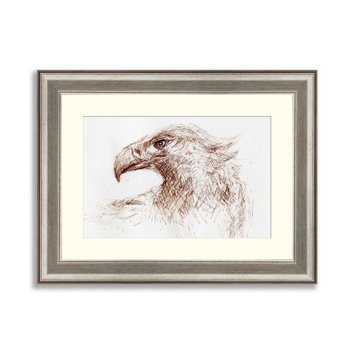 sketch of an eagle head on a paper