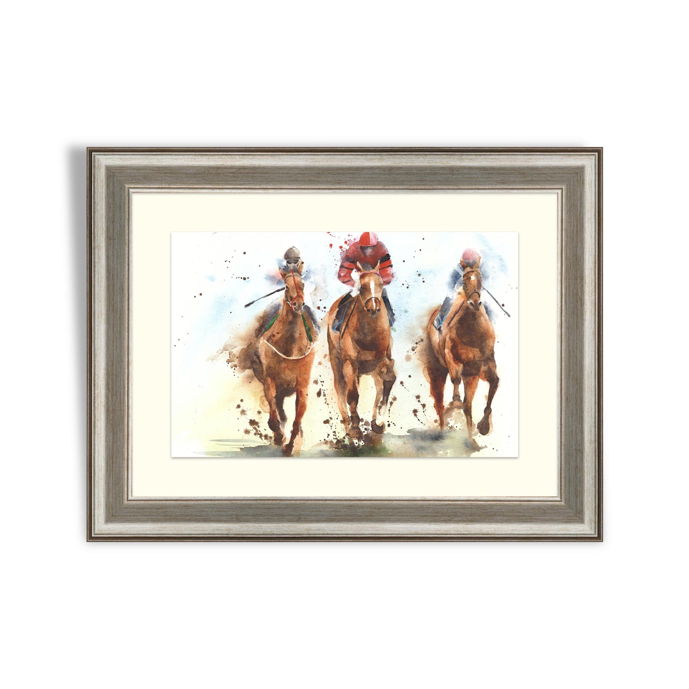 Horse race riding sport jockeys