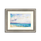 Watercolor seascape original painting colorful of sea view