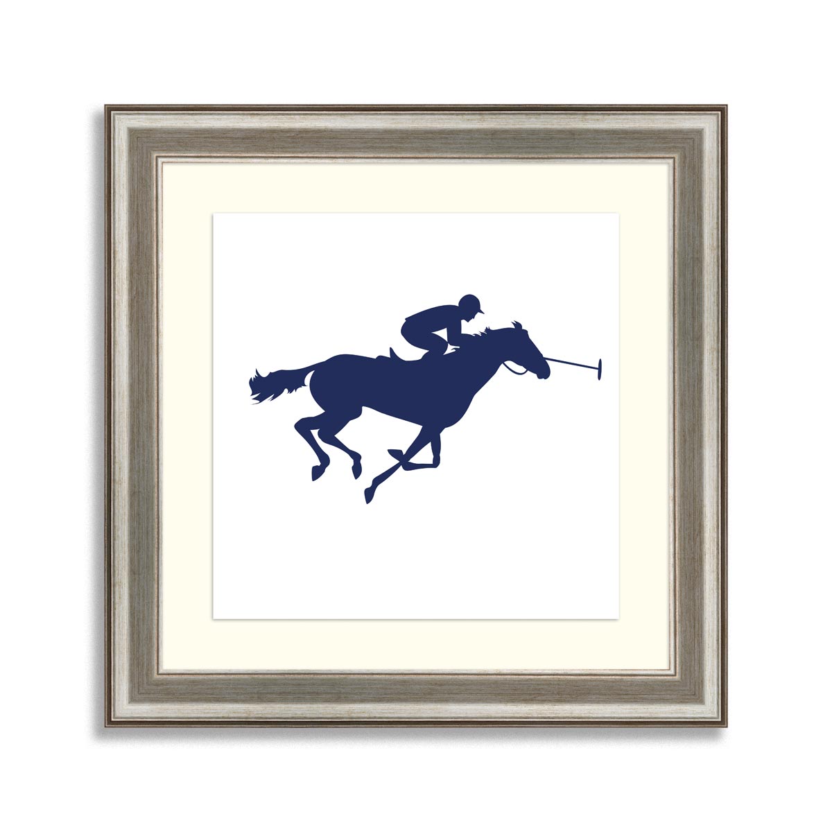 Polo player on isolated background