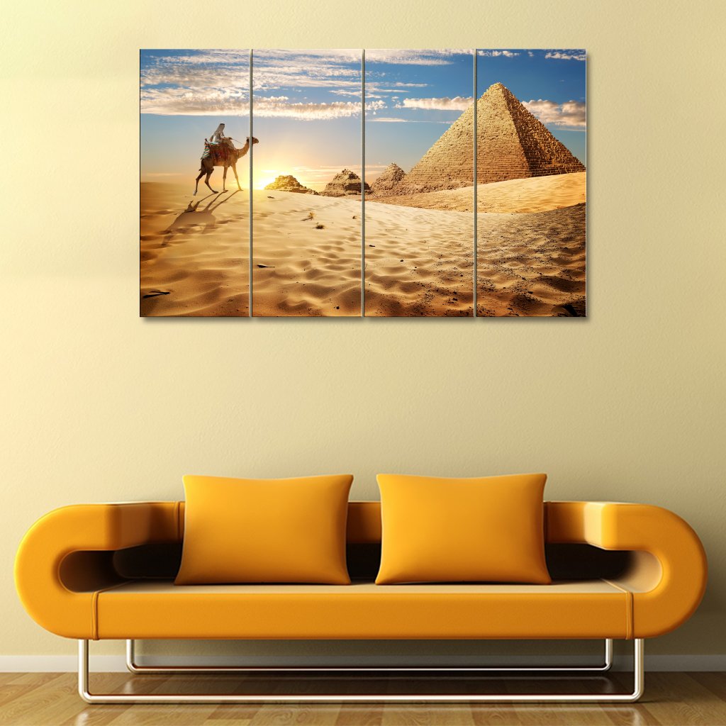 5 Panels Canvas set of Sunset-in-desert01