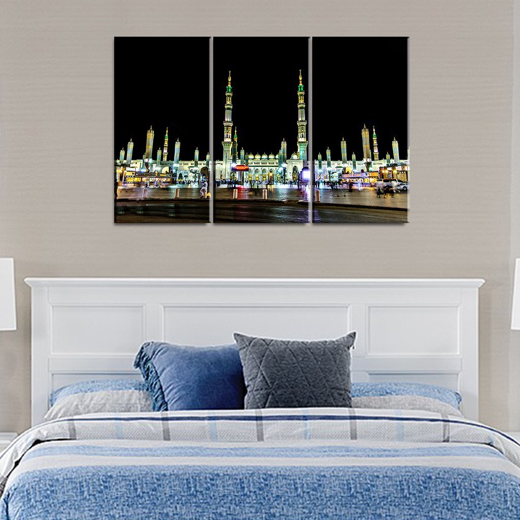 3 Panels Canvas Set The Holy Masjid Madinah located in Saudi Arabia