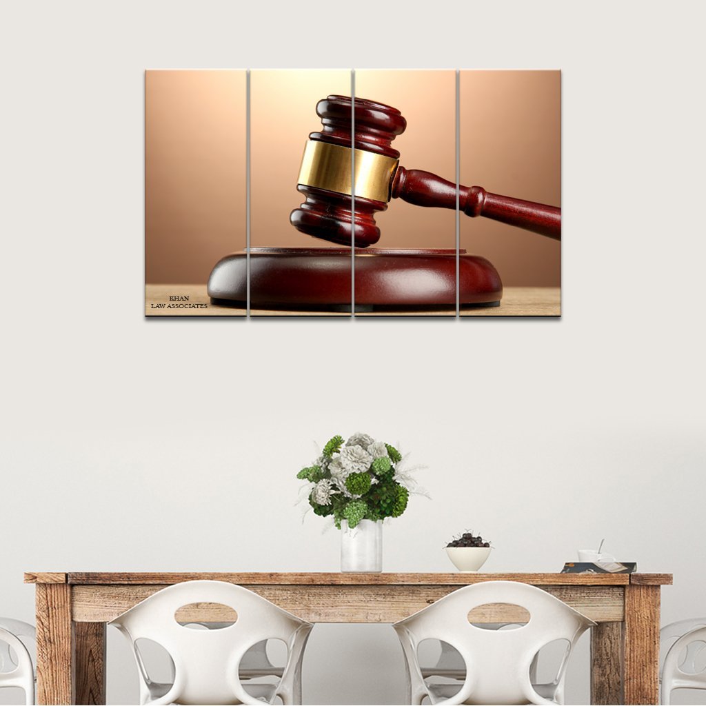 4 Panel Canvas Set of The gavel of a judge in court 01