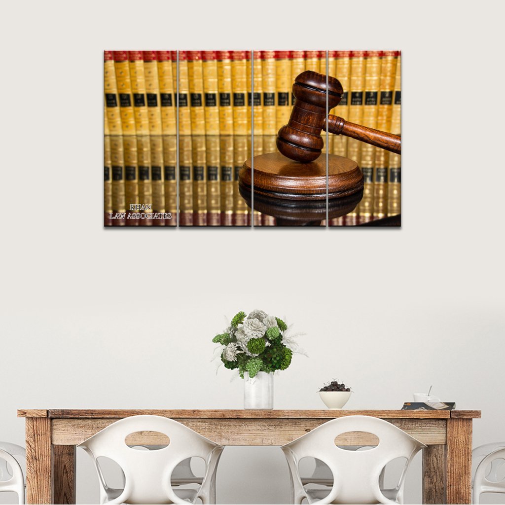 3 Panels Canvas Set The gavel of a judge in court 02